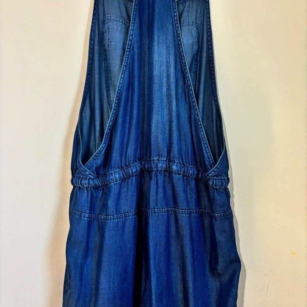 Love Stitch Women's S Preppy Baggy Chambray oversized slouchy Jumpsuit Overalls